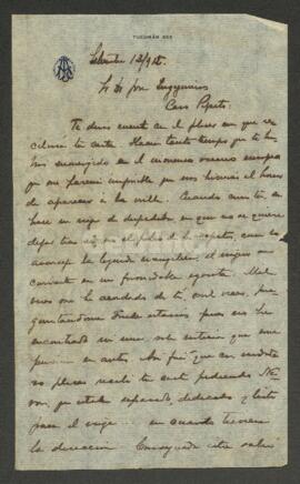 Carta manuscrita de Agote, Luis