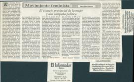 Movimiento feminista: el consejo provincial de la mujer y una campaña política