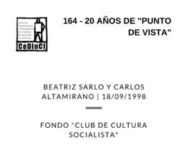20 años de “Punto de Vista”, por Beatriz Sarlo, Carlos Altamirano