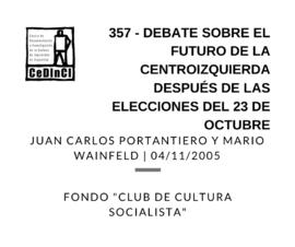 Debate sobre el futuro de la centroizquierda después de las elecciones del 23 de octubre, por Jua...