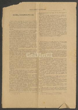 Reseñas de la sección "Bibliographie" de Les Temps Nouveaux