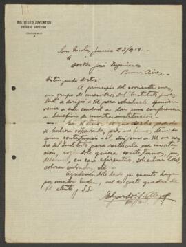 Carta manuscrita de Alejo, [Edgardo] y otros (membrete: Instituto Juventud. Consejo Superior. Presidencia)