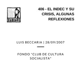 El INDEC y su crisis, algunas reflexiones, por Luis Beccaria (ex director de la Institución)