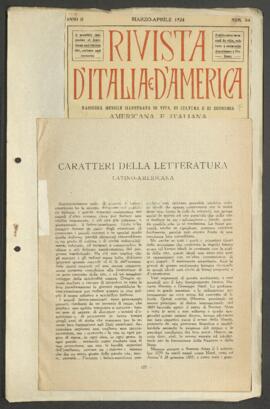 [Artículo de Emilio De Matteis "Caratteri della letteratura Latino-americana", publicad...