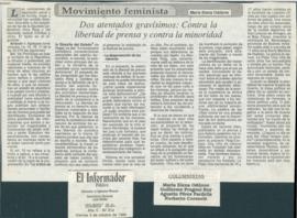 Movimiento feminista. Dos atentados gravísimos: contra la libertad de prensa y contra la minoridad