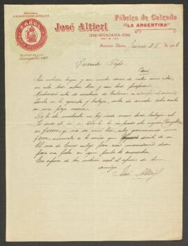 Carta manuscrita de Altieri, José