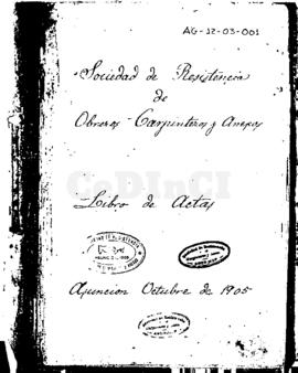 Libro de actas de la Sociedad de Obreros Carpinteros y anexos