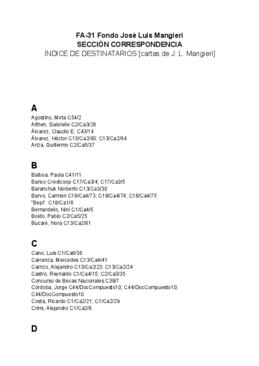 Correspondencia de Mangieri remitida