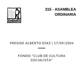 Asamblea ordinaria. Preside Alberto Díaz