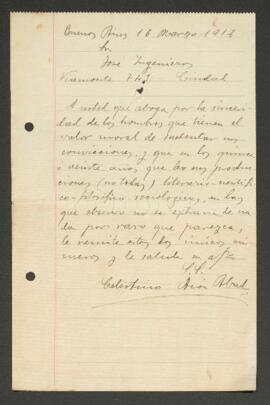 Carta manuscrita de Abad, Celestino