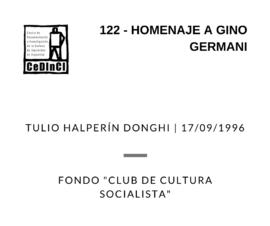 Homenaje a Gino Germani, por Tulio Halperín Donghi