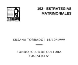 Estrategias matrimoniales, por Susana Torrado