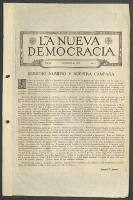 [Artículo de Samuel Guy Inman "Nuestro Número y Nuestra Campaña", publicado en La Nueva...