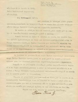 carta mecanografiada de Torre G., Rosa, 10/08/1925