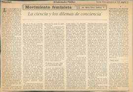 Movimiento feminista: la ciencia y los dilemas de la conciencia
