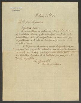Carta manuscrita de Aldao, Carlos A.