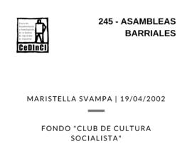 Asambleas barriales, por Maristella Svampa
