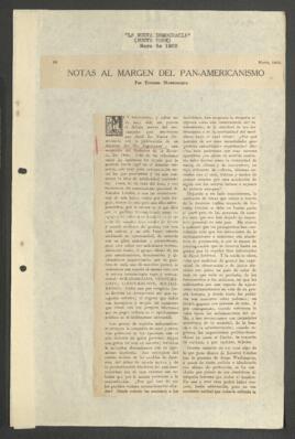 [Artículo de Ernesto Montenegro "Notas al margen del pan-americanismo", publicado en La...