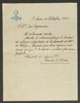Carta manuscrita de Aldao, Carlos A.