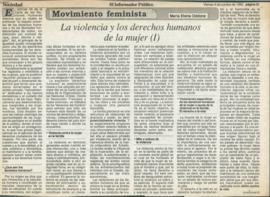 Movimiento feminista: la violencia y los derechos humanos de la mujer (I)