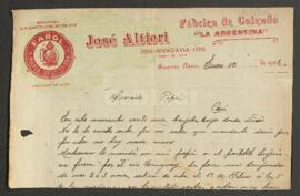 Carta manuscrita de Altieri, José