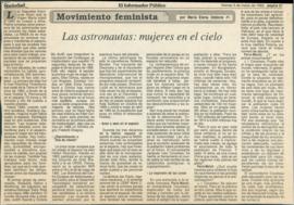 Movimiento feminista. Las astronautas: mujeres en el cielo