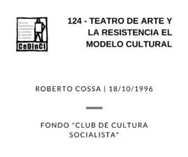 Teatro de arte y la resistencia el modelo cultural, por Roberto Cossa