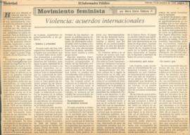 Movimiento feminista. Violencia. acuerdos internacionales