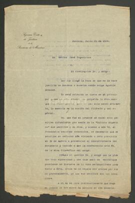 Carta mecanografiada de Aguirre, Cicerón E. (membrete de la Suprema Corte de Justicia de la Provincia de Mendoza)