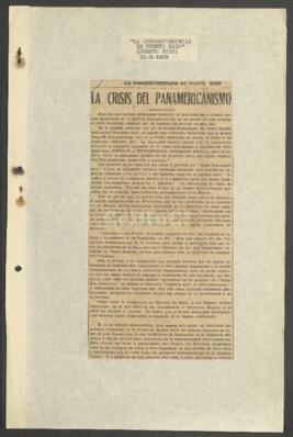 [Artículo de Pancho de Iberia "La Crisis del Panamericanismo", publicado en La Correspo...