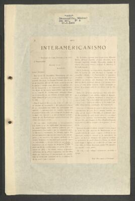[Artículo de Francisco Henríquez y Carvajal "Inter-americanismo", publicado en Orto. 30...