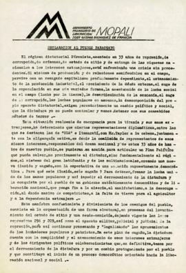 Declaración al pueblo paraguayo