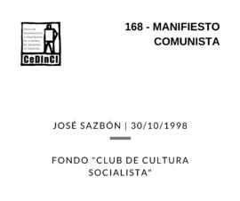 Manifiesto comunista, por José Sazbón