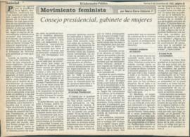 Movimiento feminista: consejo presidencial, gabinete de mujeres