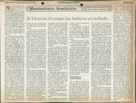 Movimiento feminista: si Victoria Ocampo las hubiera escuchado...