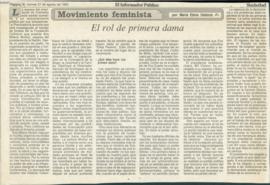 Movimiento feminista: el rol de primera dama